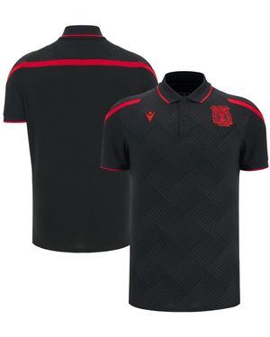 MACRON Wrexham Travel Polo Shirt - Black