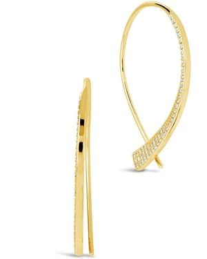 Sterling Forever Carlotta Cubic Zirconia Threader Earrings - Metallic