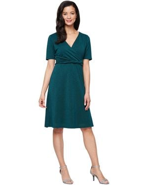 Sl Fashions Novelty Crochet Knit Midi Dress - Green