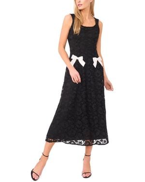 Cece Wide Strap Princess Scoop Neck Midi Dress - Black