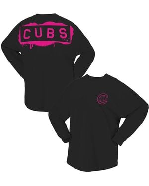 Fanatics Chicago Cubs Neon Jersey Long Sleeve T-shirt - Black