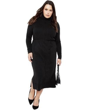 Avenue Plus Size Hannah Sweater Dress - Black