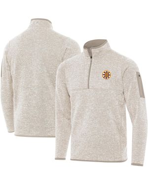 Antigua Boston Bruins Fortune Quarter-zip Pullover Jacket - White