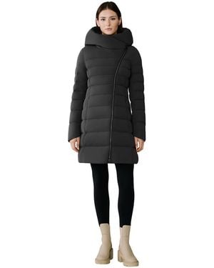 SOIA & KYO Asym Zip Puffer Jacket - Black