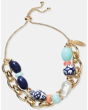 Style & Co. Gold-tone Beaded Slider Bracelet - Blue
