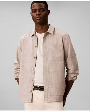 Calvin Klein Linen Blend Overshirt - Natural
