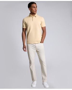 Kenneth Cole Cotton-blend Point Collar Polo Shirt - White