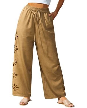 CUPSHE Wide Leg Long Pants - Natural