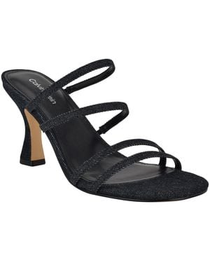 Calvin Klein Jayla Strappy Tapered Heel Sandals - Blue