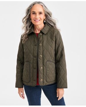 Style & Co. Quilted Utility Jacket - Brown