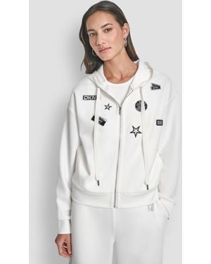 DKNY Long Sleeve Zip-up Jacket - White