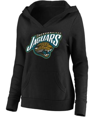 Mitchell & Ness Mitchell Ness Jacksonville Jaguars Classic Logo V-neck Pullover Hoodie - Black