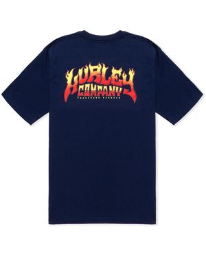 Hurley Everyday H Flame Short Sleeve T-shirt - Blue