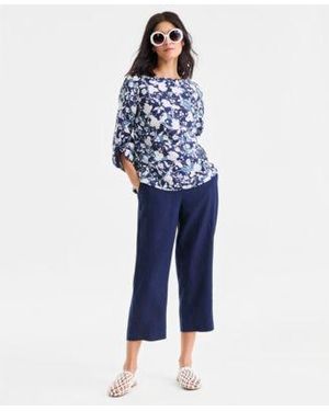 Chemisier Charter Club Pour Femme - Taille 3X (plus Size), Violet Mat, Jersey Boutonné, Manches 3/4 - Neuf Avec étiquettes