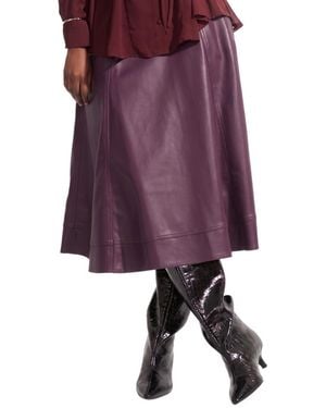 UNIVERSAL STANDARD Plus Size Plus Charlotte Leather Skirt - Purple