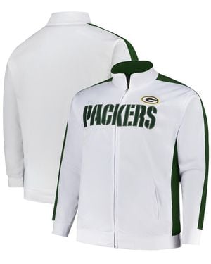 Fanatics Green Bay Packers Big Tall Tricot Full-zip Track Jacket - Gray