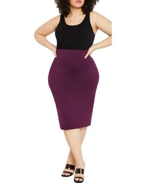 Eloquii Plus Size Neoprene Pencil Skirt - Purple