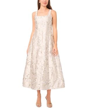 Msk Sleeveless Square Neck Dress - Natural