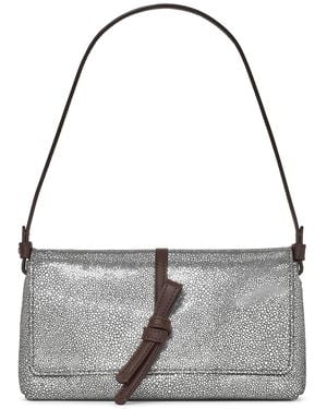 Kate Spade Loop Metallic Dot Small Flap Shoulder Handbag - Gray