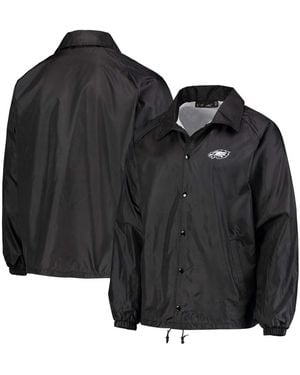 Dunbrooke Philadelphia Eagles Coaches Classic Raglan Full-snap Windbreaker Jacket - Black