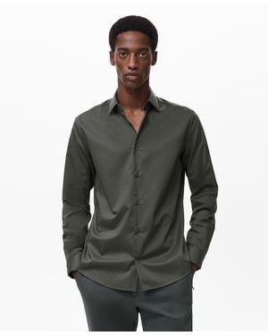 Mango Comfort Stretch Non-iron Shirt - Gray