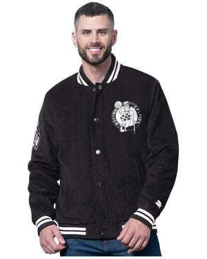 Starter Boston Celtics Out Corduroy Full-snap Varsity Jacket - Blue