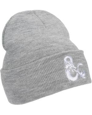 Dungeons & Dragons Dungeons And Dragons Ampersand Logo Embroidery Heather Gray Acrylic Knit Cuff Beanie