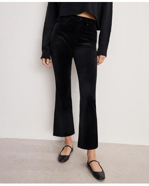 GOOD AMERICAN Velvet High Rise Kick Flare Pants - Black