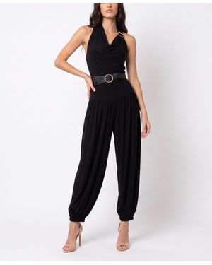 Taylor Belted Cowl Neck Jumpsuit - Black