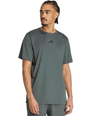adidas D4t Prime Lift 3-stripes Crewneck T-shirt - Gray