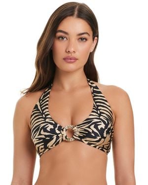 Red Carter Sumatra Island Halter Bikini Top - Black