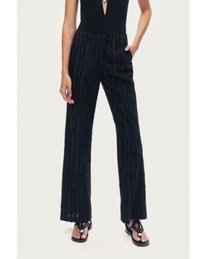 Nocturne Textured Relaxed-fit Pants - Blue