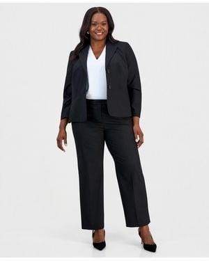Kasper Plus Size Washable Bi-stretch Straight-leg High-rise Pants - Black