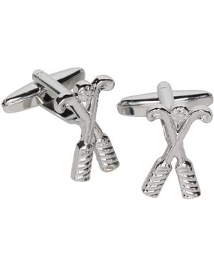 Perry Ellis Tone Cross Club toggle-back Cufflinks - Metallic
