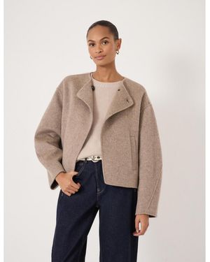 Hush Linnie Double Faced Collarless Jacket - Natural
