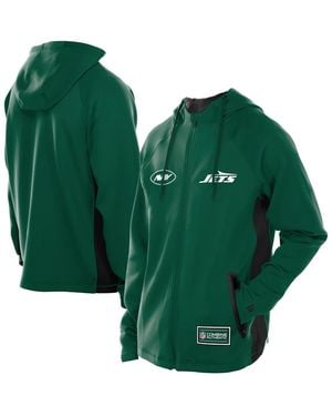 KTZ New York Jets Combine Authentic Raglan Scuba Full-zip Hoodie - Green
