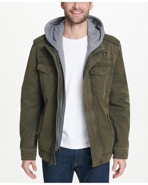 Levi's Sherpa Lined Two Pocket Hooded Trucker Jacket - Green
