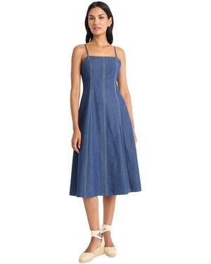 Maggy London Sleeveless Chambray Midi Dress - Blue