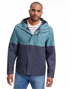 Lands' End Waterproof Colorblock Raincoat - Blue