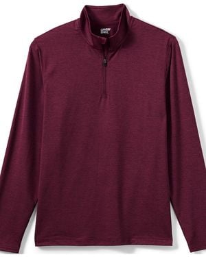 Lands' End Rapid Dry Space Dye Quarter Zip Pullover Shirt - Purple