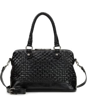 Patricia Nash Woven Augusta Medium Satchel Bag - Black