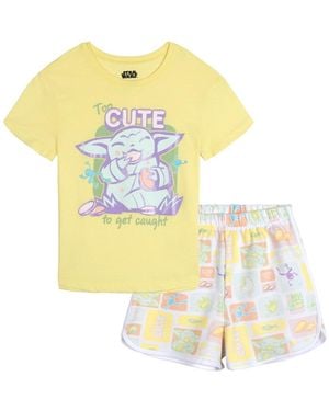 Star Wars The Mandalorian Grogu Girls' 5-16 2-piece T-shirt And Shorts Set - Yellow