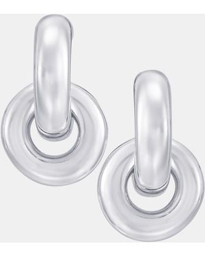 DKNY Puffy Door Knocker Drop Earrings - Metallic