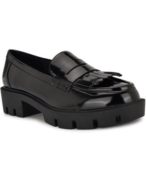Nine West Missa Lug Sole Penny Loafers - Black