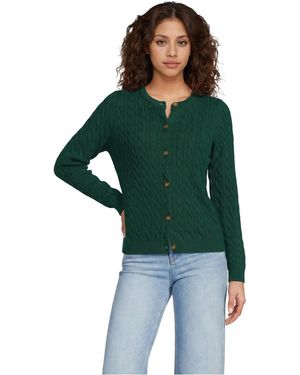 Lands' End Drifter Cable Cardigan Sweater - Green
