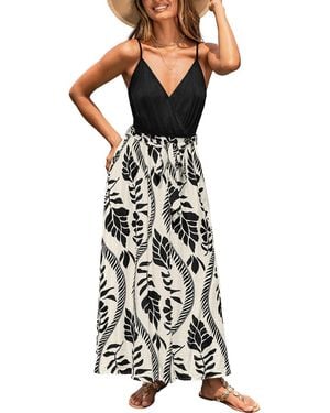 CUPSHE Sundown Mood Tropical Maxi Beach Dress - White
