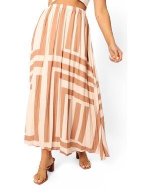 Petal & Pup Elke Pleat Midi Skirt - Pink