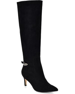 Nine West Salla Suede Stiletto Heel Tall Boots - Black
