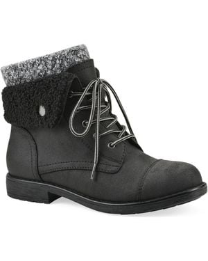 White Mountain Duena Lace-up Hiker Booties - Black