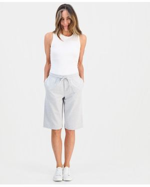 Style & Co. Petite Mid-rise Pull-on Shorts - White